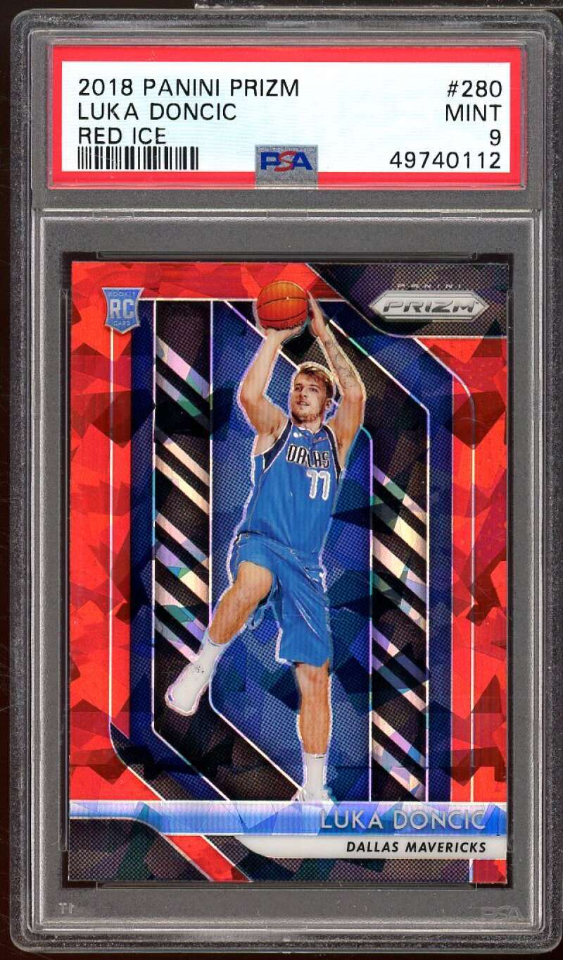 Luka Doncic Rookie Card 2018-19 Panini Prizm Red Ice #280 PSA 9