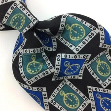 THE MARK OF THE MILLENNIUM TIE CLOCK Timepiece Watch Silk Men Necktie N4-189 New