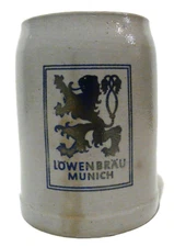 Vintage Lowenbrau Munich Heavy Beer Mug Tankard Stein 0.5L Made in Germany