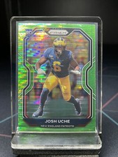 2020 Panini Prizm Rookie Neon Green Pulsar Prizm Josh Uche #369 Rookie RC