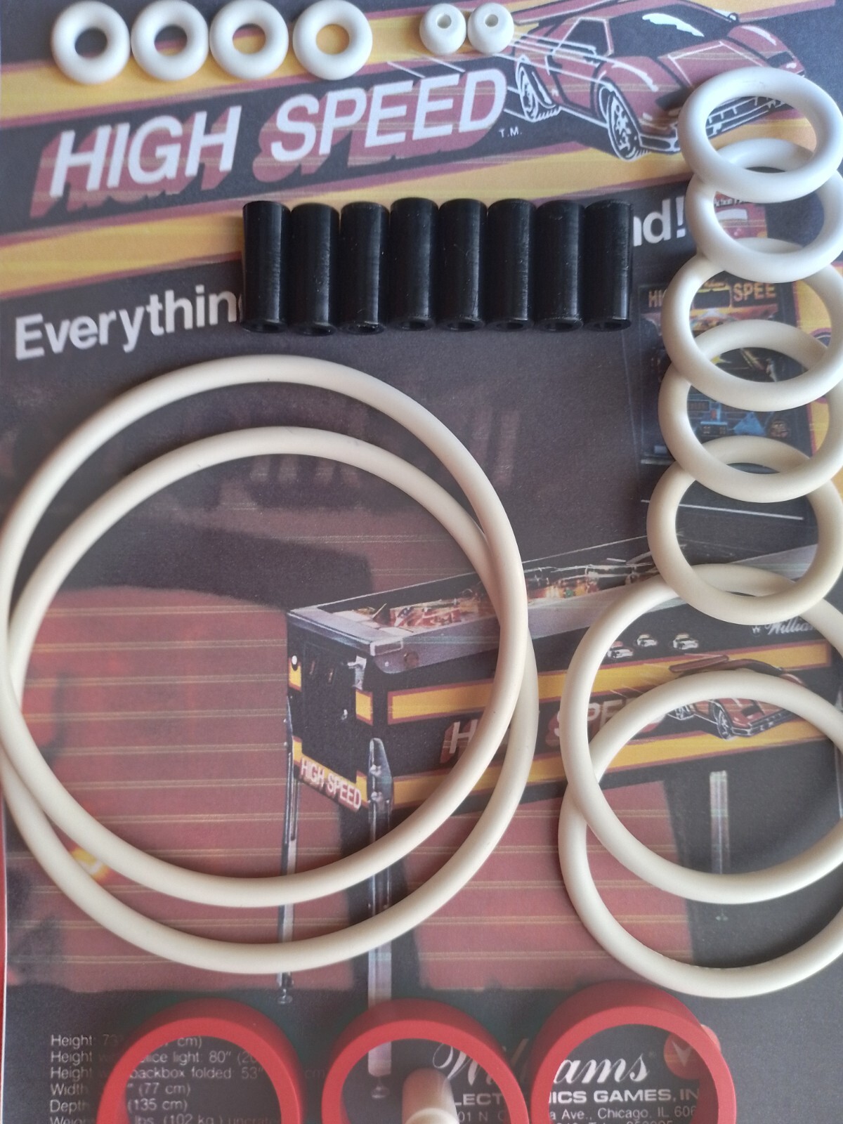 Kit elastiques caoutchouc pour flipper Williams High Speed