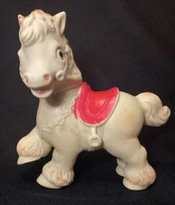 Vintage 6” 1950s The Sun Rubber Co Pony Horse Squeaky Squeaker Toy Movable Head