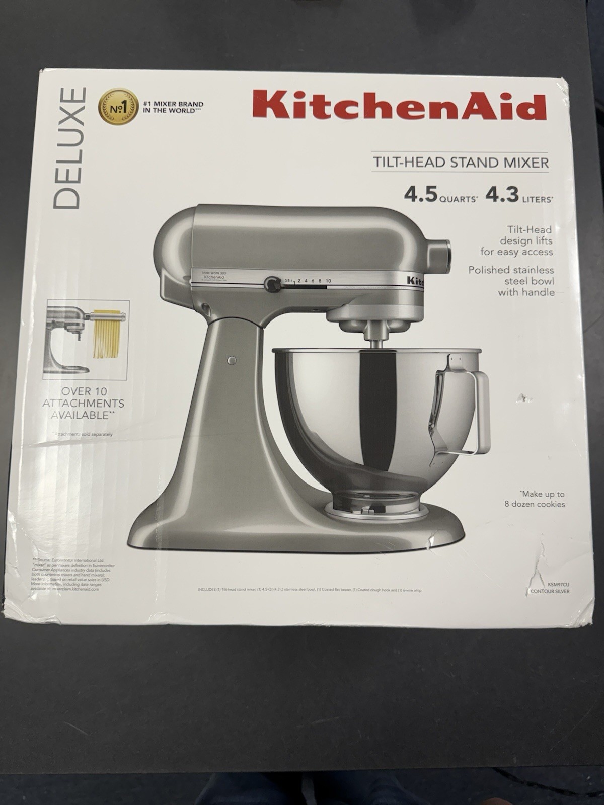 KitchenAid 4.5 Qt Contour Silver Deluxe Stand Mixer KSM97CU-image