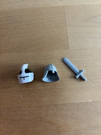 Lego Classic Yellow Castle Knight Visor w/ Grille and Feather, sword 375 6075