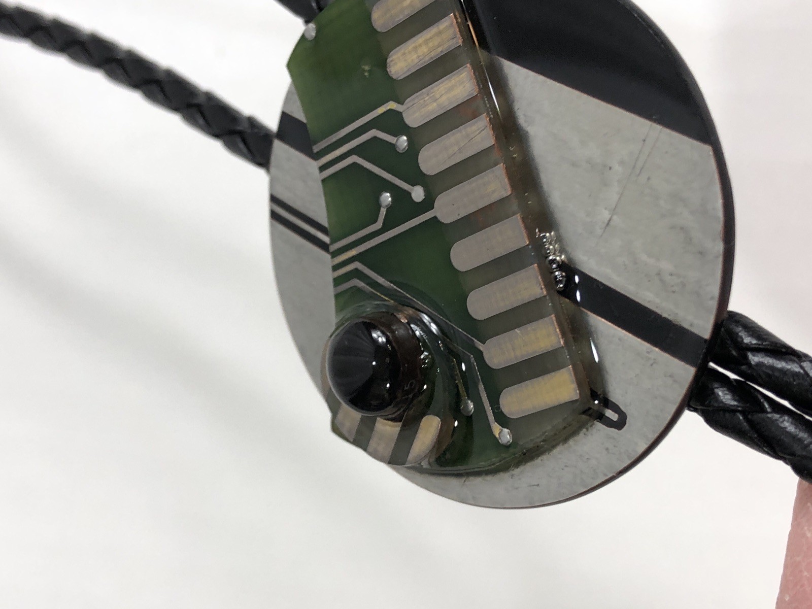 Circuit Board Bolo Tie Adjustable Slide Marion C. Martinez Artisan - NWT