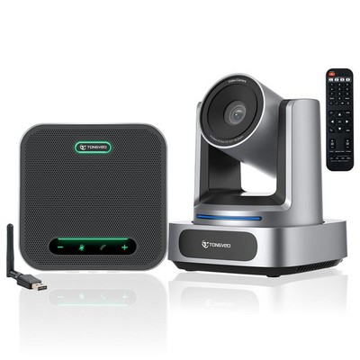 4K Conference Room Camera System, AI Auto-Tracking 4K PTZ Camera 3x Optical