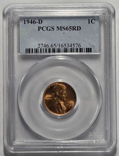 1946-D LINCOLN WHEAT CENT (1C) PCGS MS 65 RD Certified Coin