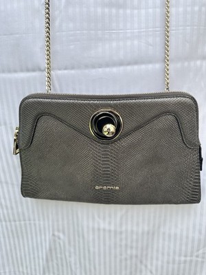 Cromia Leather Handbag Embossed Snakeskin Leather Crossbody Shoulder Purse Italy