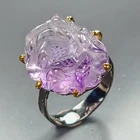 Unique ring 27 ct Natural Amethyst Ring 925 Sterling Silver Size 7.5 /R469961