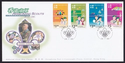 Hong Kong, 1998 Hong Kong Scouts Illustrated FDC. Special 'SCOUTS' Handstamp
