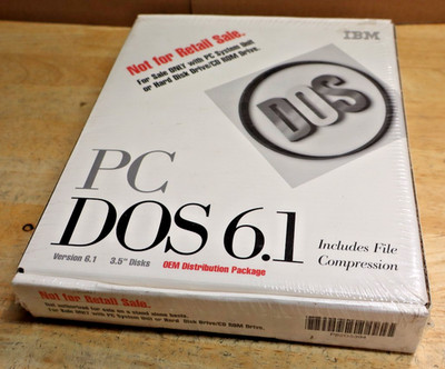 Vintage IBM PC DOS 6.1 VINTAGE SOFTWARE 3.5'' DISKS SET New and Sealed Set Box