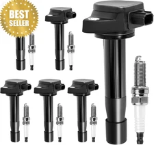 Ignition Coil Pack Iridium Plugs Set 6 Fits Honda Acura 3.5/3.7L UF603