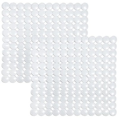 2 Pack Kitchen Sink Mat Plastic Protect PVC Dish Drying Pad 11x11 Inch Clear