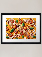 Napolitanisches Pasta Muster Gerahmte Kunst Gerahmtes Wandbild Poster Leinwanddruck Bild