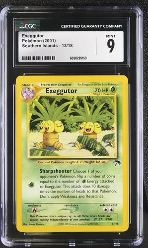 CGC 9 MINT Exeggutor 2001 Southern Islands 13/18 Pokemon Card psa