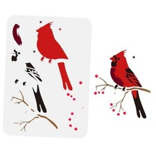 Stencil for Painting 8.3x11.7inch Hollowed Birds Branches Layered Cardinals