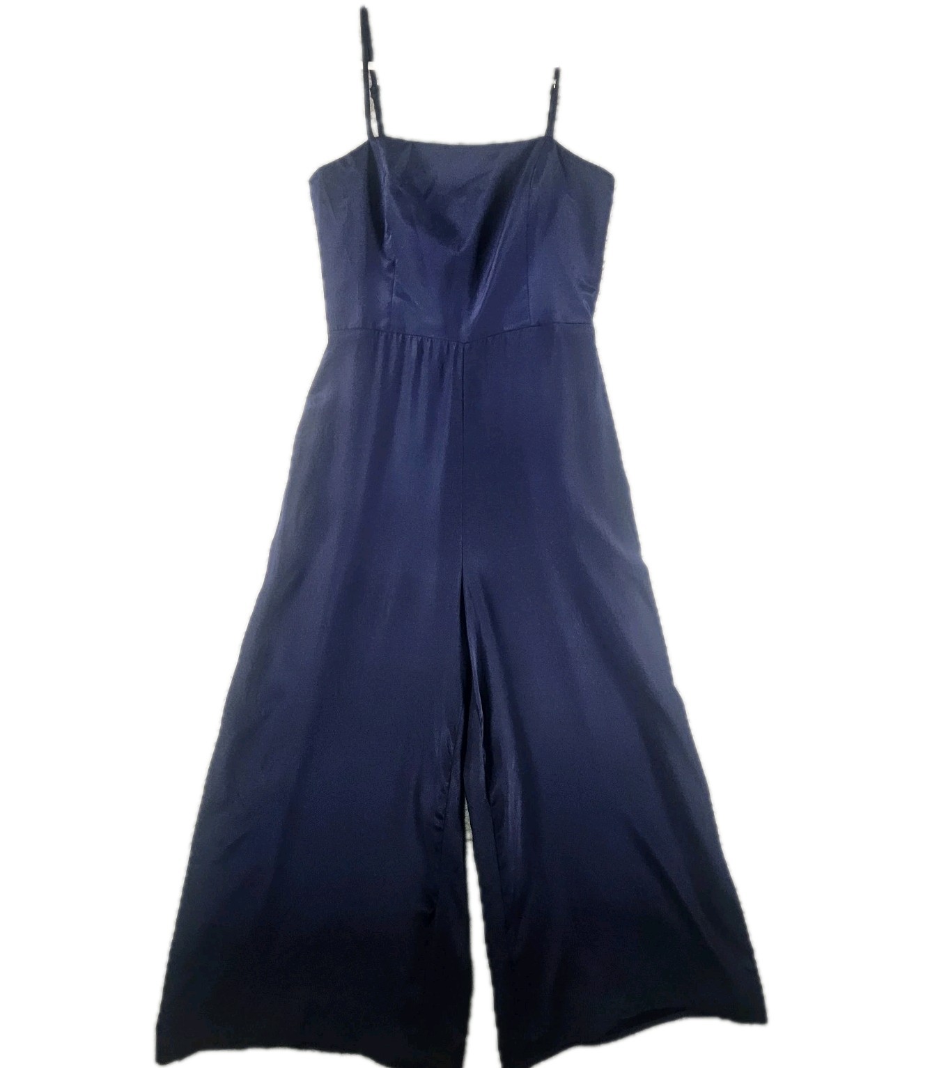Amanda Uprichard Jumpsuit Womens XS Navy Silk Cropped Romper Designer Old Money