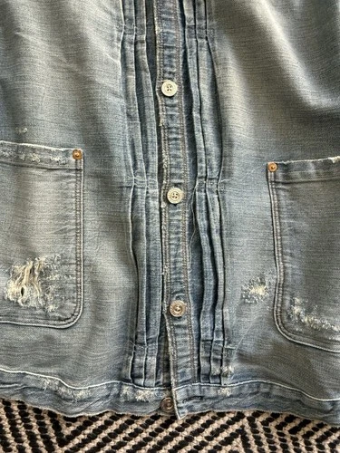 Levi’s  Blue Denim extra light distressed rare L image 4