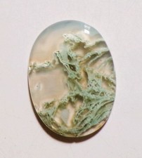 50.70 Cts Natural Moss Agate Cabochon Loose Gemstone 39X29X5MM 72