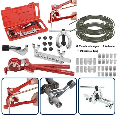 Bremsleitung Bördelgerät Bremsleitungen m. Rohrschneider Werkzeugsatz für Bördel - Bild 18 von 33