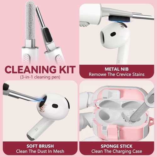 mit Sicherheitsschloss für AirPods 4. Generation Case 4 Case, A1 - Pink - Bild 7 von 7