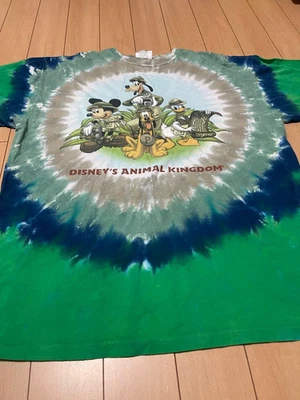 Tshirt vintage Disney Animal Kingdom Mickey Dingo Tie Die taille XL All Over Aop - Photo 1/4