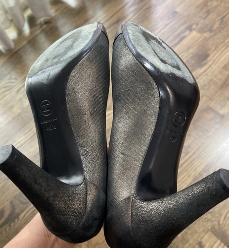Chanel interlocking CC logo brown black leather heels pumps shoes Size 41 - Picture 12 of 19