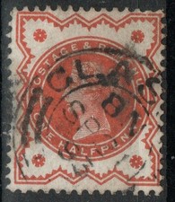 Great Britain SG197 Queen Victoria 1887 Half Penny Vermilion USED