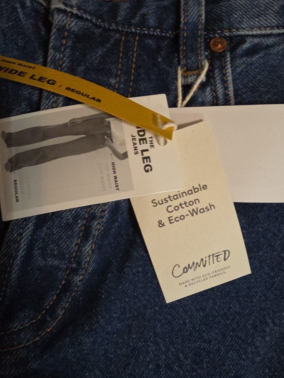 MNG Mango High Waist KAIA Jeans, Sustainable Cotton, Sz 2 US/36 EUR NWT Wide Leg thumbnail 3