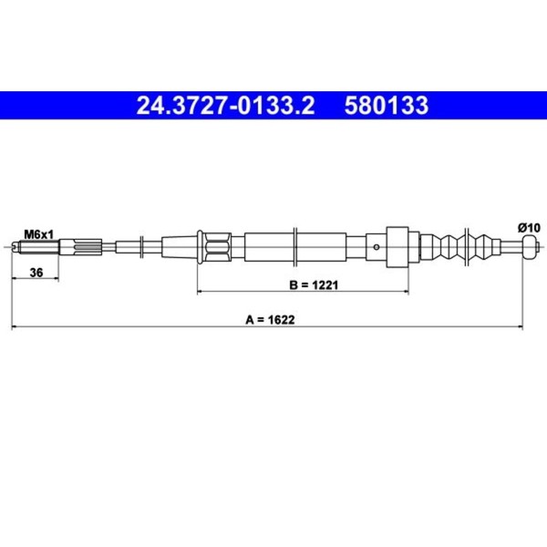 ATE Handbremsseil Hinten Passend FüR Seat Toledo VW Golf Jetta | 24.3727-0133.2-image