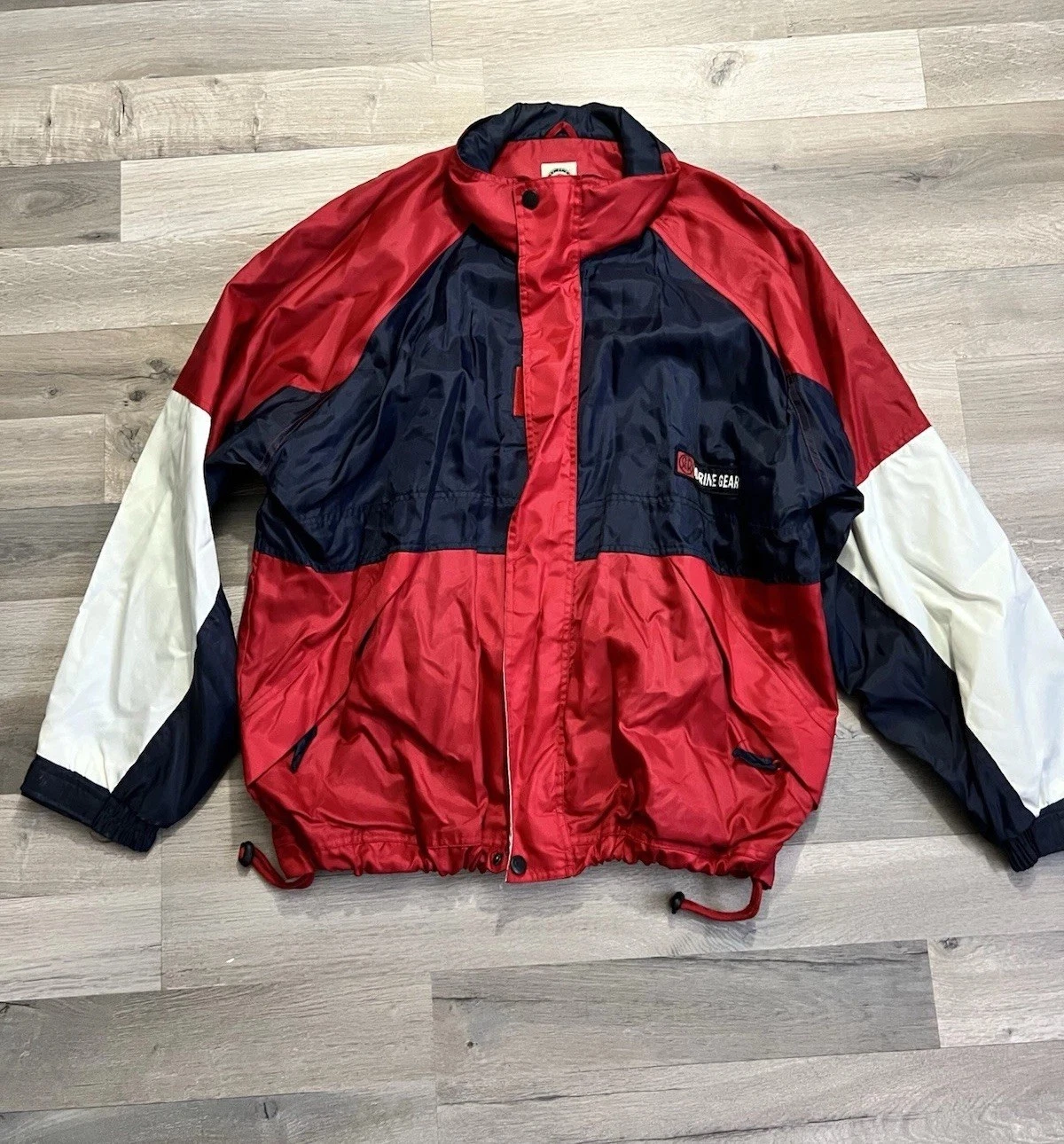 Vintage 2007 R&R Marine Gear Red and Navy Windbreaker Jacket XL