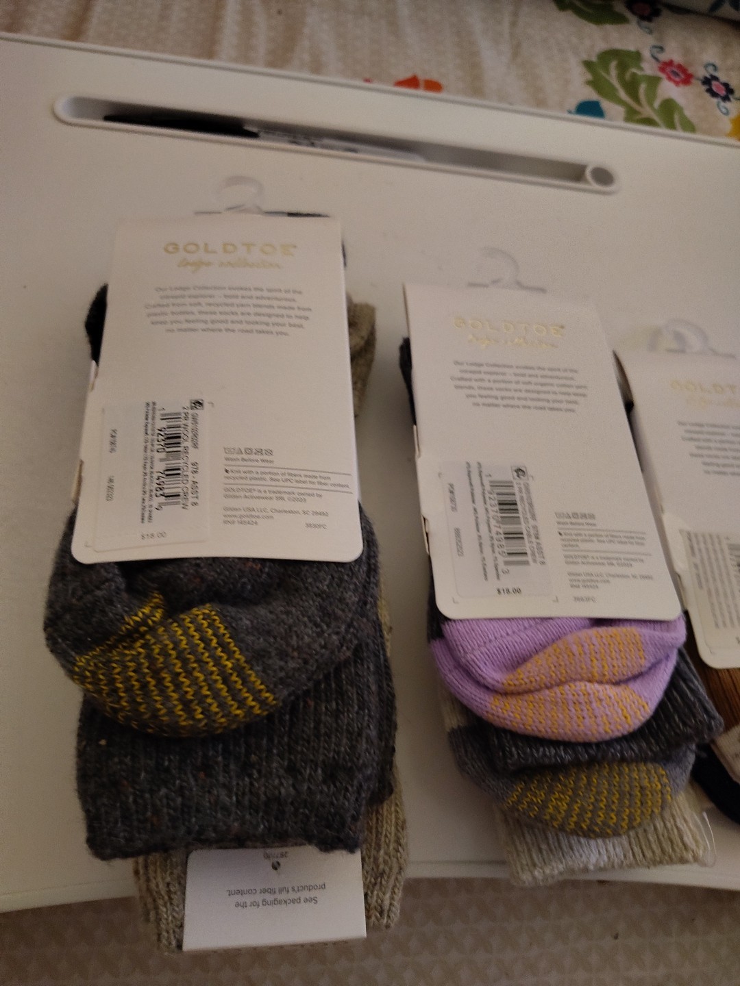Set Of ThreeGold Toe Women's Lodge Collection Terry Camp Socks