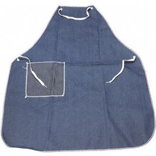Disposable Bib Apron, Denim, Serged, 12 mil, 36 in, Blue, 36 in x 36 in West