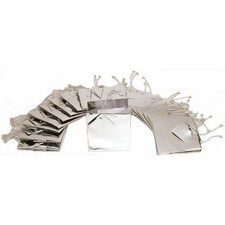 20 Silver Tote Bags Metallic Shopping Gift Display 4.5"