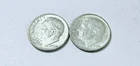 1964 D Roosevelt Dimes, 90% Silver Lot Of 2 Circulated Coins Free Shipping #8706