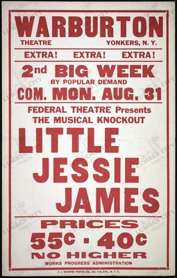 Little Jessie James 1934 Warburton Theatre Poster Print Wall Art Retro