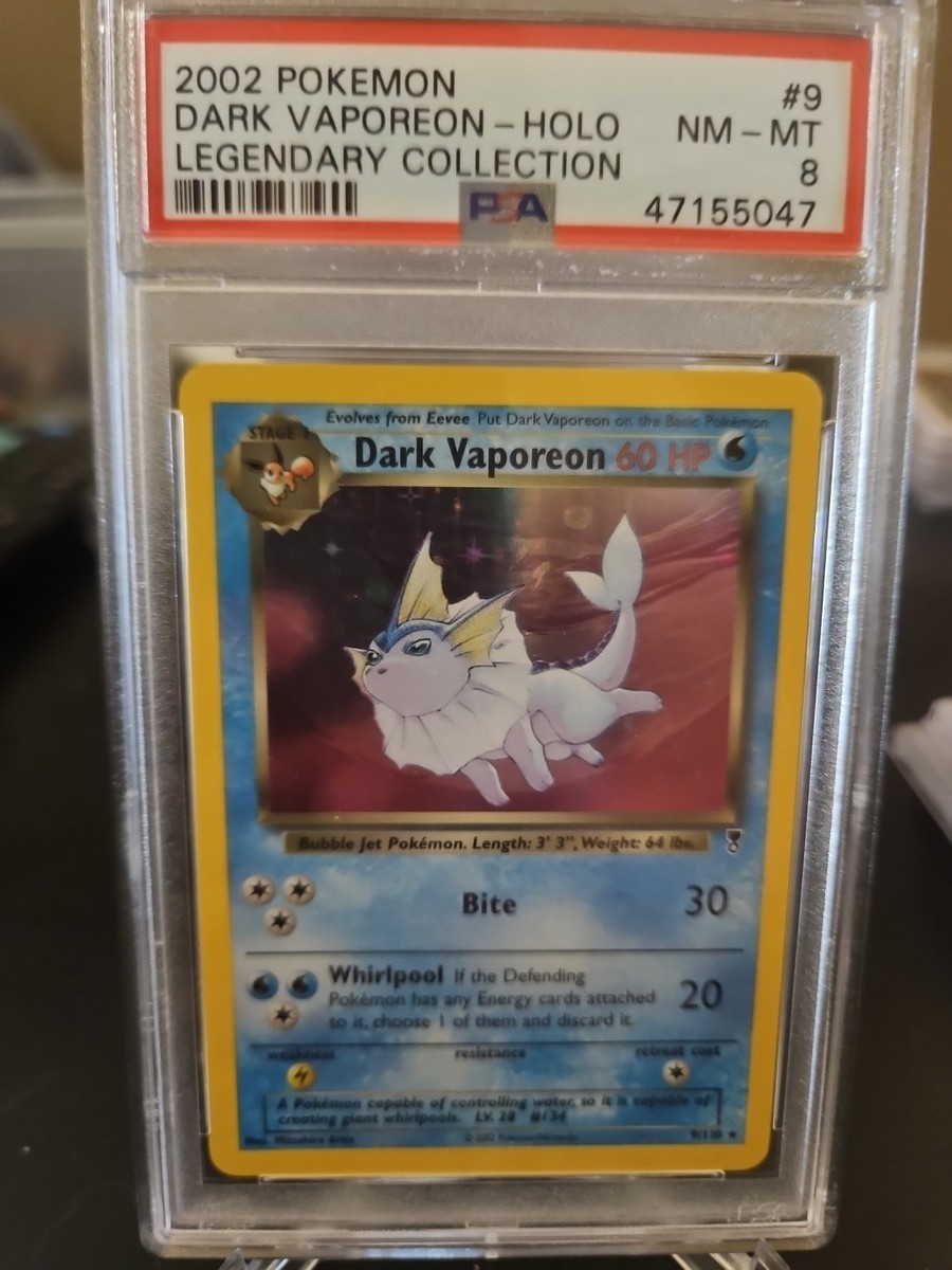 Dark Vaporeon Legendary Collection Holo Card 9/110 PSA 8 | eBay