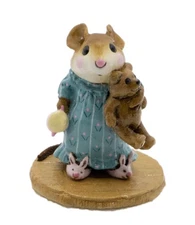 Wee Forest Folk M-218 Mousey's Bunny Slippers - Teal (RETIRED)