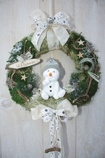 Türkranz Schneemann Winter Weihnachten Weihnachtskranz Landhaus Shabby Deko
