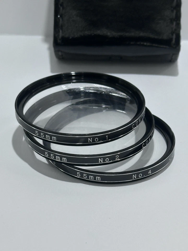 Vivitar 55 mm Threaded Close-Up Lens Set No.1 , 2 , 4 with Case Made in Japan - Image 2 of 4