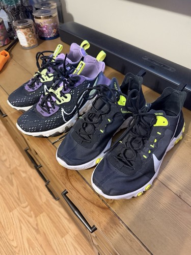 Women’s Nike React Sz 8.5 Two Pair Lot Used Great Condition Black Running Shoes