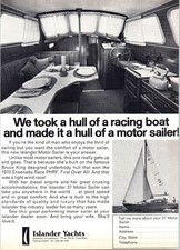 1971 Islander Yachts 37 Motor Sailer Yacht Interior Vintage Print Ad Wall Art