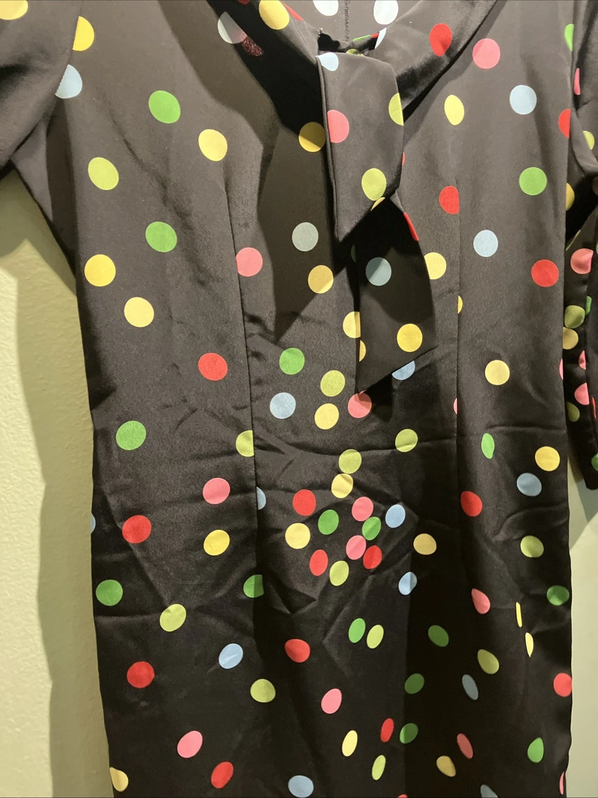 VETEMENTS Abito da festa nero Saint Tropez West vintage multicolore a pois donna taglia 8