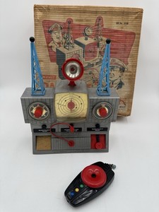 Vintage 1950s Merit Dan Dare Space Control Radio Station Boxed Rare Play Set Toy