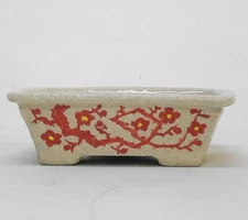 Japanese Bonsai Pot By ECHIZEN BUNZAN Signed Akae 12cm/4.7