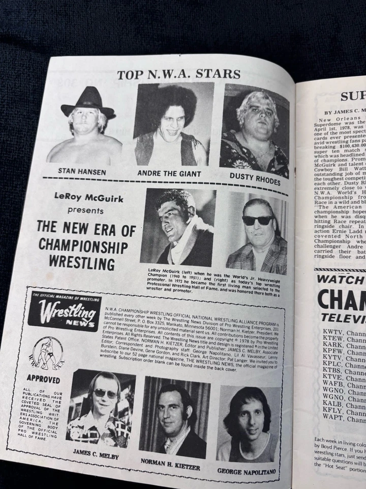 Programa de eventos de lucha libre WWF NWA Dusty Rhodes Andre The Giant Assassin Foto 3 de 4