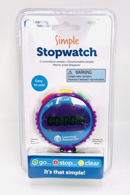 Learning Resources Simple Stopwatch -3 Button (Ages 5-Up Purple/Blue LER0808)