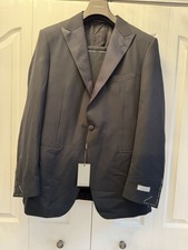 Canali two-piece black tuxedo with a satin lapel. Size TG 56 US 46 NWT Suit