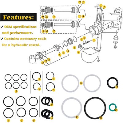 115225FS Seal Kit Trim/Tilt Cap, Pin Wrench MT0006, MT0009 for