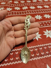 Vintage English Ornate Decorated Sterling Silver Souvenir Spoon